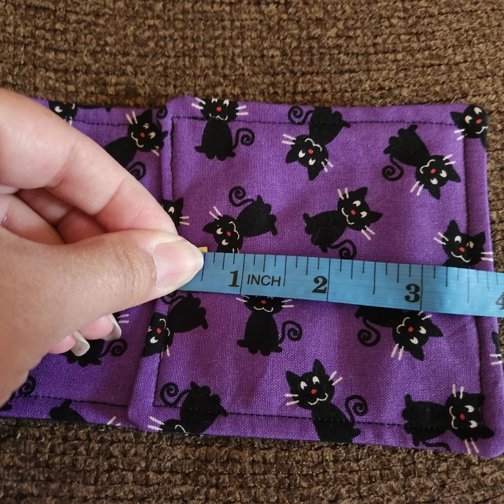 Halloween Coasters Set Of 4 Black Cats Purple New